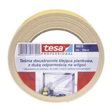 Dwustronna taśma montażowa tesa do luster 5m 19mm