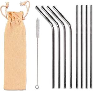 8 многоразовых соломинок, экологически чистые металлические трубки + очиститель