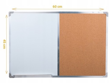 Tablica 2w1 MAGNETYCZNA KORKOWA 60x90 + akcesoria