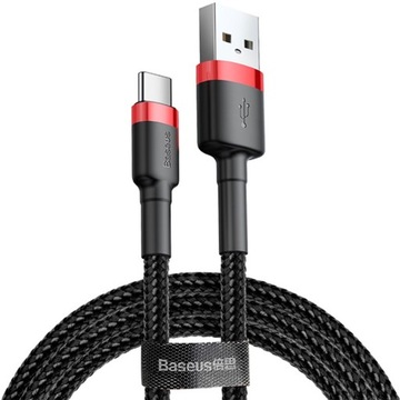 Нейлоновый кабель Baseus Cafule Quick C USB-A — USB-C