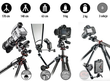 Штатив Manfrotto 055XPRO Carbon, 3 секции