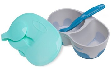 AKUKU ЧАШКА ДВУХКОМБЕЛЬНАЯ С ЛОЖКОЙ И ТАРЕЛКОЙ