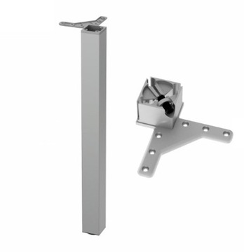 Nogi 4 sztuki noga kwadratowa metalowa regulowana 60x60 710 kolor aluminium