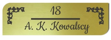 GRAWEROWANA TABLICZKA NUMER NA DRZWI ZŁOTA XD60