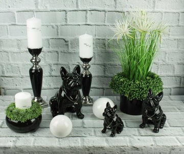 Серебряный керамический декоративный шар, 6 см.