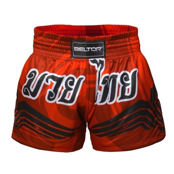 ТРЕНИРОВОЧНЫЕ ШОРТЫ BELTOR MUAY THAI 02 РАЗМЕР M КРАСНЫЕ СПОРТИВНЫЕ
