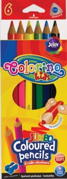 Colorino Kredki trójkątne JUMBO 17,5cm 6 kol 15516
