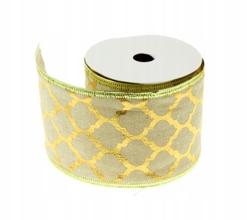 Джутовая декоративная лента 2,7 м 6,3 см УЗОРЫ