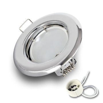 Oprawa wpuszczana halogen CHROM + żar. LED GU10 7W