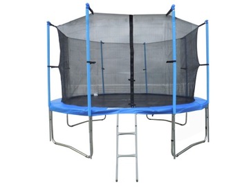TRAMPOLINA 312 CM + PODWÓJNE NOGI + DRABINKA HAKI.