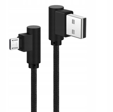Kabel kątowy USB - Micro USB NYLON 1M 90 stopni