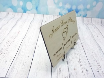 Деревянная открытка НАША ИСТОРИЯ ЛЮБВИ с гравировкой