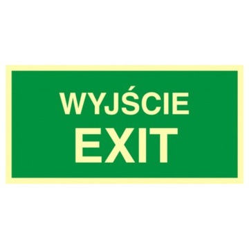 Znak tablica PCV świecąca AC001BFPS Wyjście exit