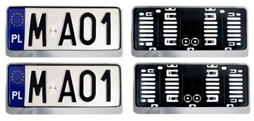 RAMKI DO MAŁYCH TABLIC NREJESTRACYJNYCH 305x114mm USA JAPONIA 2SZT CHROM