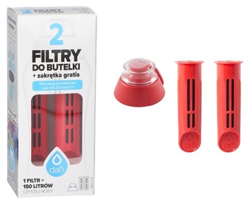 FILTR DO BUTELKI DAFI ( 2 SZT ) + NAKRĘTKA CZERWON