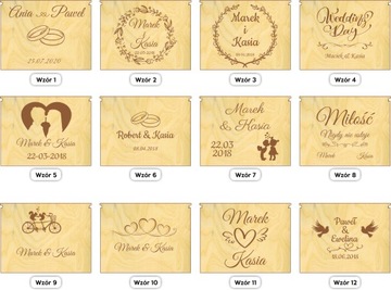 Деревянная коробочка для обручальных колец с гравировкой.