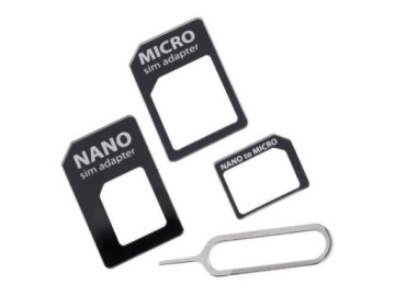 NANO MICRO SIM АДАПТЕР 4 в 1 iPhone Galaxy HTC