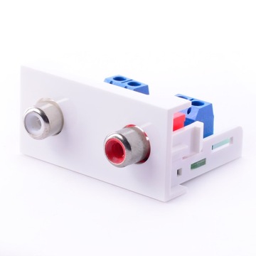 MEDIABOX 22,5x45 MODUŁ 2x RCA CHINCH MOSAIC D-LAN