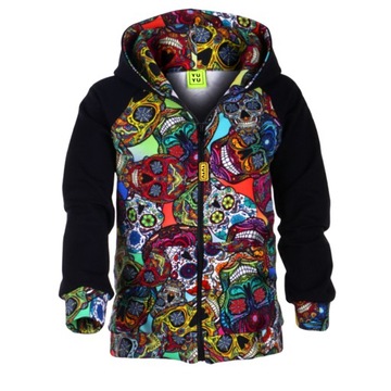 ДЕТСКИЙ СПОРТИВНЫЙ КОСТЮМ СВИТШОТ С ЧЕРЕПОМ + ЧЕРНЫЙ + БРЮКИ 110