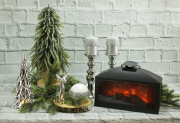 Декоративная статуэтка серебряная Елка H15 LED