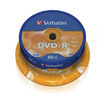 VERBATIM DVD-R (25Pack) Spindle, 16x, 4.7GB(43522)
