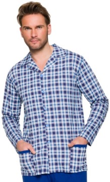 Расстегнутая хлопчатобумажная пижама мужская воротник L