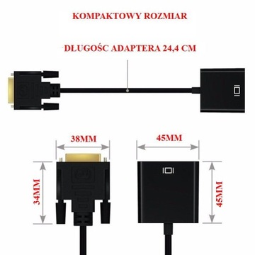 Adapter DVI-D 24+1 do VGA Przejściówka