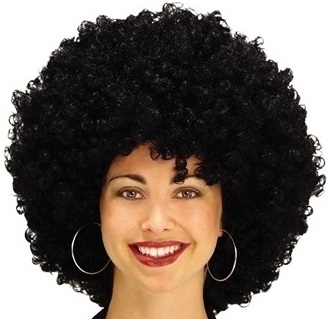 CZARNA PERUKA AFRO PRZEBRANIE MASKA KOSTIUM WŁOSY