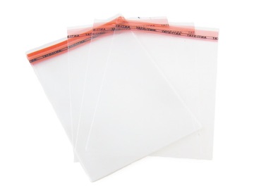WORECZKI TOREBKI CELOFANOWE Z TAŚMĄ WĄSKIE 3x15 cm