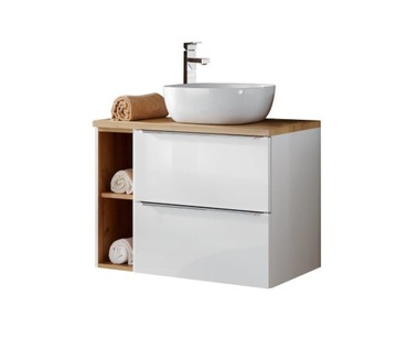SZAFKA Z UMYWALKĄ I BLATEM 80 CM CAPRI BIAŁY