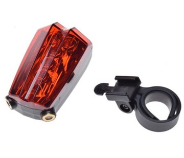 LAMPA ROWEROWA TYŁ LED + DIODY LASER 3 TRYBY AAA