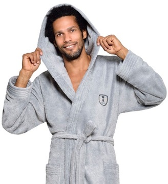 МУЖСКОЙ УНИКАЛЬНЫЙ ДЛИННЫЙ ХАЛАТ С КАПЮШОНОМ XXL