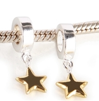Zawieszka srebrna oponka z charm gwiazdka 24k