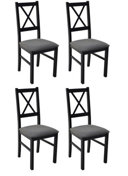 4 x Krzesło kuchenne N-10 krzesła z krzyżem CZARNE