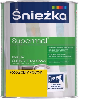 Farba ŚNIEŻKA SUPERMAL olej-ftal 0,8L ŻÓŁTY POŁYSK