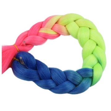 Włosy SYNTETYCZNE do warkoczyków KOLOROWE warkoczyki DOCZEPIANE WŁOSY ombre