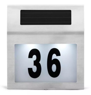 PODŚWIETLANY NUMER DOMU LED metalowa lampa solarna