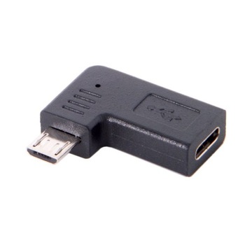 Adapter Kątowy USB3.1 Typ C do Micro USB F/M LEWY