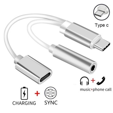 Переходник USB-C на Mini Jack 3,5 мм + блок питания USB-C