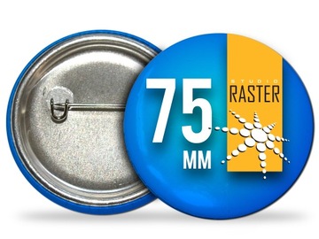 Button przypinki znaczki z nadrukiem 75mm - 100szt