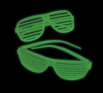 ФЛУОРЕСЦЕНТНЫЕ жалюзи-очки СВЕТЯТСЯ В ТЕМНОТЕ
