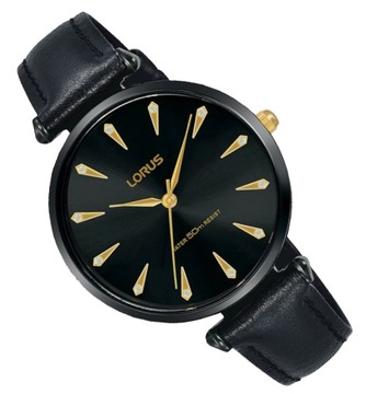 Czarny klasyczny zegarek damski na skórzanym pasku Lorus RG247PX9 +GRAWER