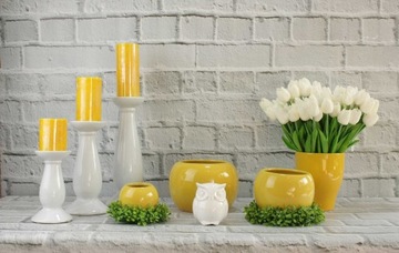 Красивый серебряный керамический подсвечник H25