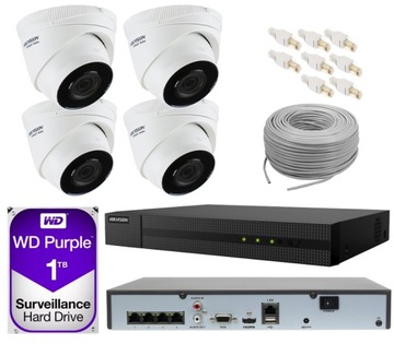 Zestaw do monitoringu Hikvision HWN-4104MH-4P, HWI-T220H 2.8mm