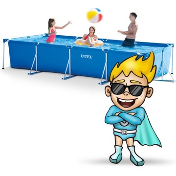 Basen stelażowy prostokątny Intex 450 x 220 cm