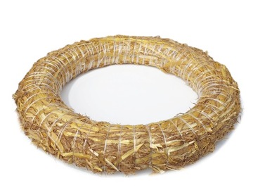 duży WIANEK KRĄŻEK słomiany PODKŁAD dekoracja ze słomy 45 cm