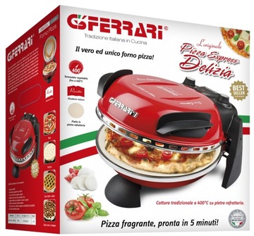МОЩНАЯ ПЕЧЬ ДЛЯ ПИЦЦЫ G3FERRARI G10006 ПИЦЦА ЗА 5 МИНУТ 400°C 1200ВТ КРАСНАЯ