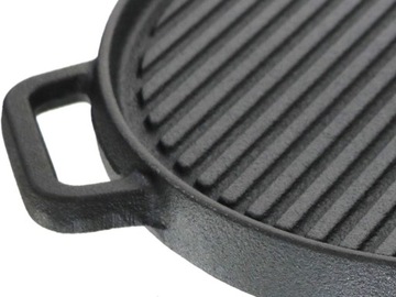 СКОВОРОДА-ГРИЛЬ, ЧУГУННАЯ ПЛИТА, 30 см, ЛИТАЯ ЗАХВАТКА