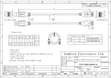 УДЛИНИТЕЛЬ USB 3.0 A-A (M-F) – 3 метра