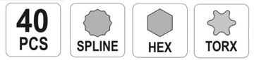 Набор шестигранных ключей Torx, 40 шт.